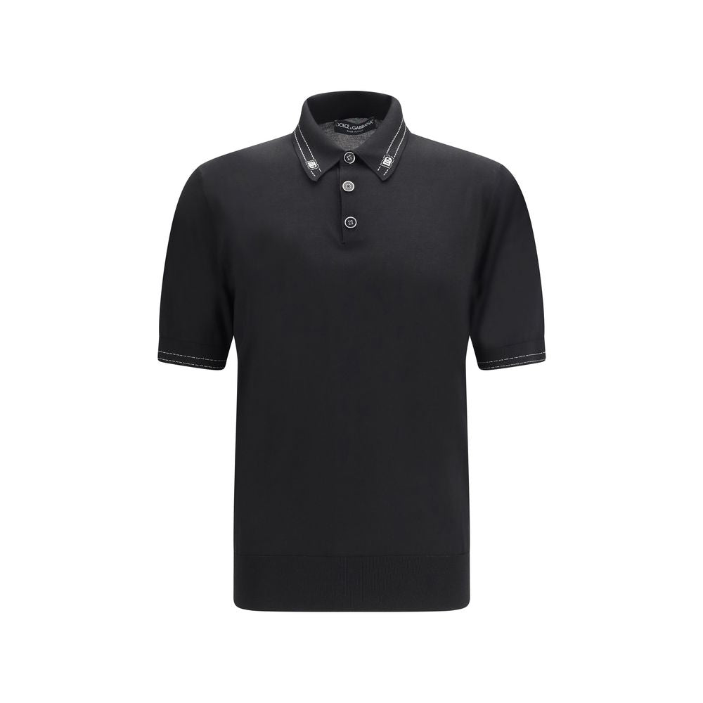 Black Silk Polo Shirt