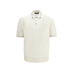 Beige Silk Polo Shirt