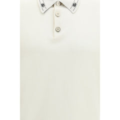 Beige Silk Polo Shirt