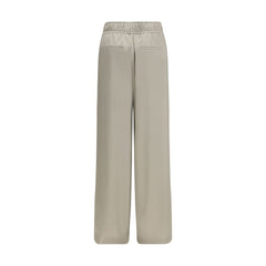 Bicolor Silk Casual Pants
