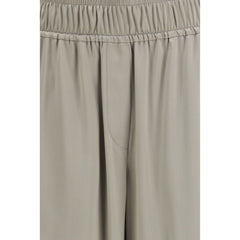 Bicolor Silk Casual Pants