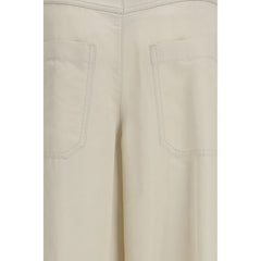 Beige Cotton Pants
