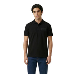 Black Cotton Polo Shirt