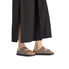 Brown Synthetic Platform Sandals