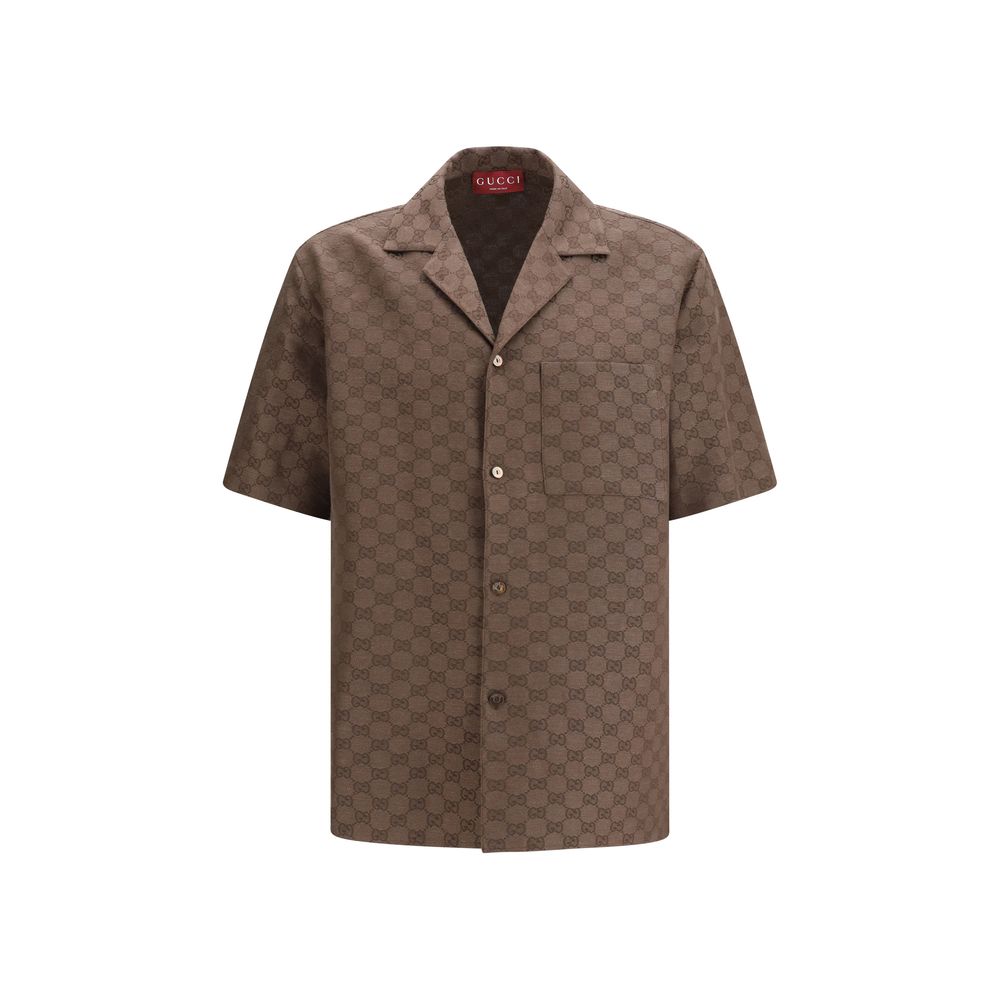 Brown Linen Shortsleeve Shirt