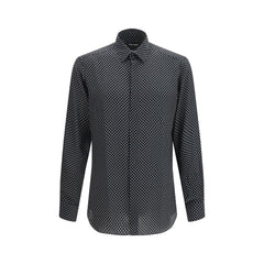 Black Silk Pattern Shirt