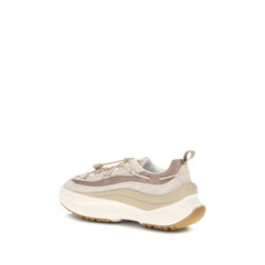 Beige Calf Leather Bos Taurus Athletic Sneakers