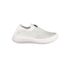 White Polyester Women Sneaker