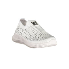 White Polyester Women Sneaker