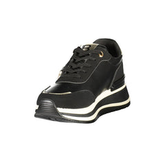 Black Polyurethane Women Sneaker