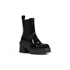 Black Polyester Ankle Boots