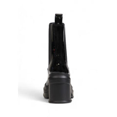 Black Polyester Ankle Boots