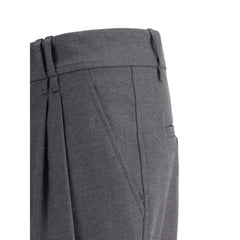 Bicolor Fleece Wool Casual Pants