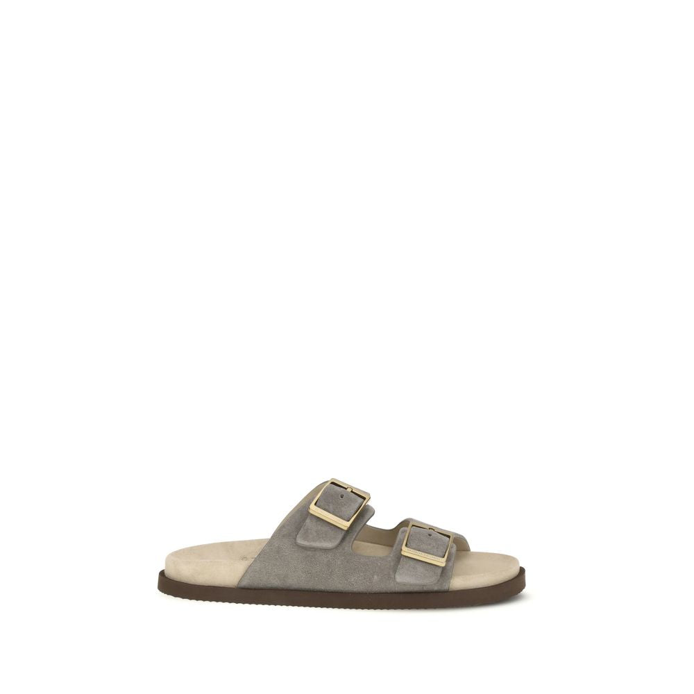 Gray Calf Leather Bos Taurus Sandals