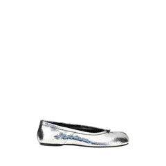 Silver Calf Leather Bos Taurus Ballet Flats
