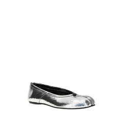 Silver Calf Leather Bos Taurus Ballet Flats