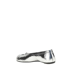 Silver Calf Leather Bos Taurus Ballet Flats