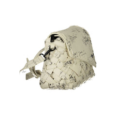 حقيبة يد نسائية من البولي يوريثين باللون الأبيض