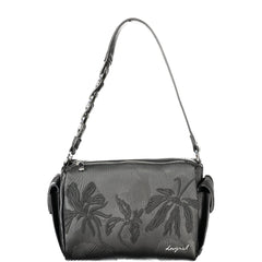 Black Polyurethane Women Handbag