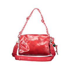 Red Polyurethane Women Handbag