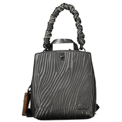 Black Polyurethane Women Mini Backpack