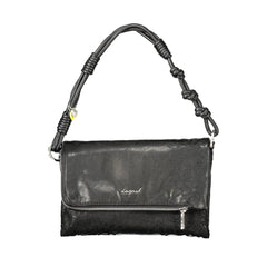 Black Polyurethane Women Handbag