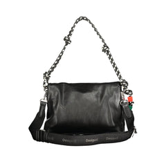 Black Polyurethane Women Handbag