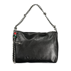 Black Polyurethane Women Handbag