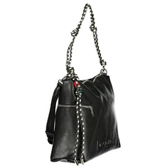 Black Polyurethane Women Handbag