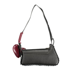 Black Polyurethane Women Handbag