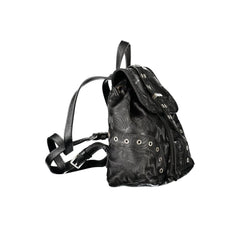 Black Polyurethane Women Backpack