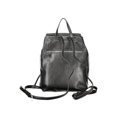 Black Polyurethane Women's Backpack