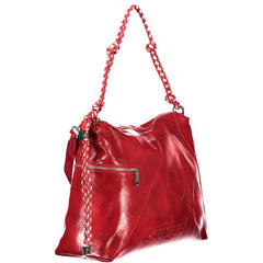 Red Polyurethane Women Handbag