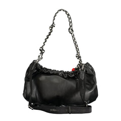 Black Polyurethane Women Handbag