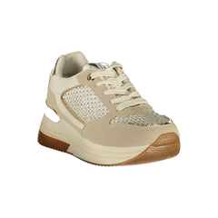 Beige Polyester Athletic Sneakers