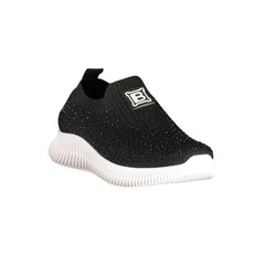 Black Polyester Athletic Sneakers