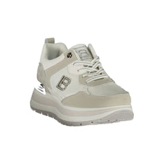 White Polyurethane Women Sneaker