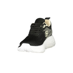 Black Polyester Women Sneaker