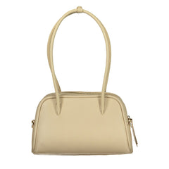 Beige Leather Women Handbag