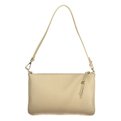 Beige Leather Women Handbag