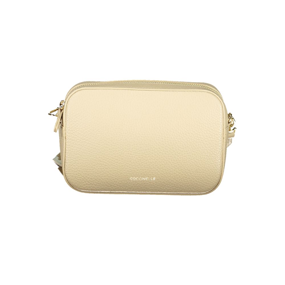 Beige Leather Women Handbag