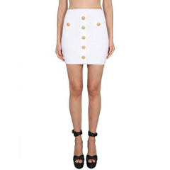 White Polyester Mini Skirt