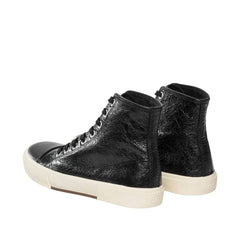 Black Calfskin High Top Sneakers