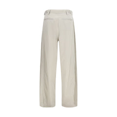 Gray Silk Casual Pants