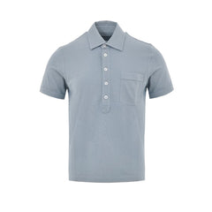 Blue Cotton Polo Shirt