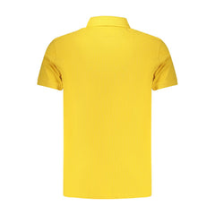 Yellow Cotton Men Polo Shirt
