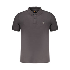 Black Cotton Men Polo Shirt