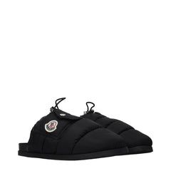 Black Fabric Slippers