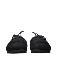Black Fabric Slippers