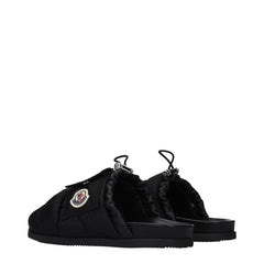 Black Fabric Slippers